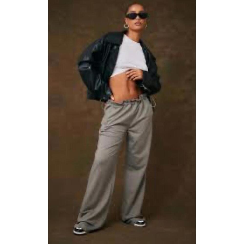Pretty Little Things  Shape Charcoal Toggle Waist Wide Leg Joggers Sz 12 NWT NEW
